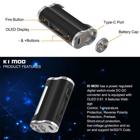 Ambition Mods K1 60W Box Mod Black SS