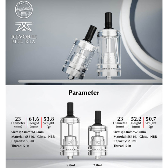 Ambition Mods Revorie MTL RTA 23mm 5ml SS