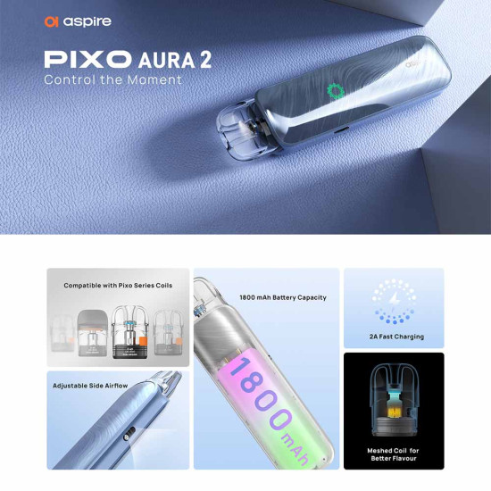 Aspire Pixo Aura 2 Pod Kit Carbon Black
