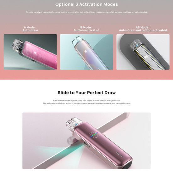 Aspire Pixo Max Pod Kit 2600mAh Brushed Silver