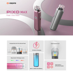 Aspire Pixo Max Pod Kit 2600mAh Brushed Silver