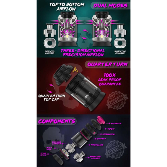 ThunderCloud x Vaping Bogan Bonza Pro RTA Silver Black