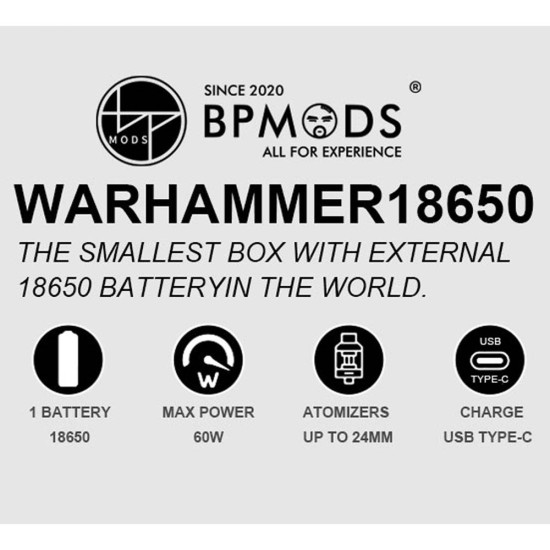 BP Mods Warhammer 18650 Mod 60W White