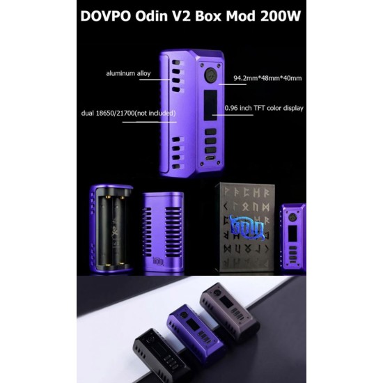Dovpo x Vaperz Cloud Odin V2 Box Mod Purple