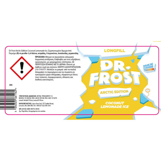 Dr Frost Arctic Edition Coconut Lemonade Ice 6/30ml
