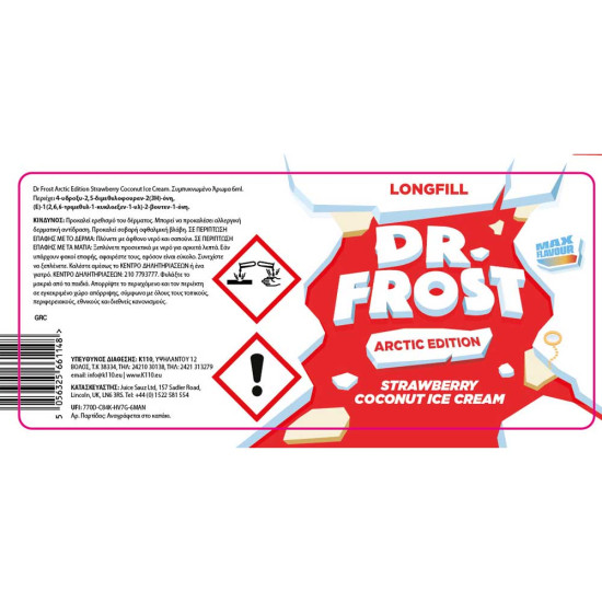 Dr Frost Arctic Edition Strawberry Coconut Ice Cream 6/30ml