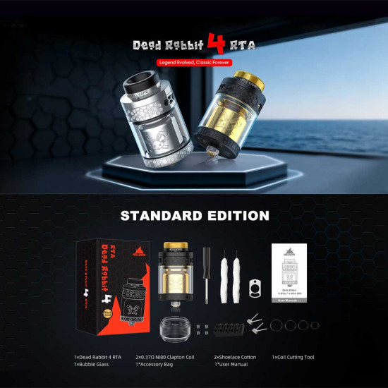 Hellvape Dead Rabbit 4 RTA 26mm Matte Full Black