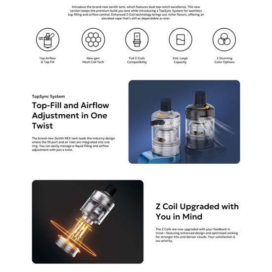 Innokin Zenith NEX 5ml Tank Black