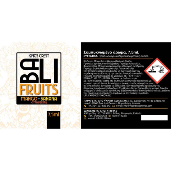 Kings Crest Bali Fruits Mango Banana Strawberry 7.5/30ml