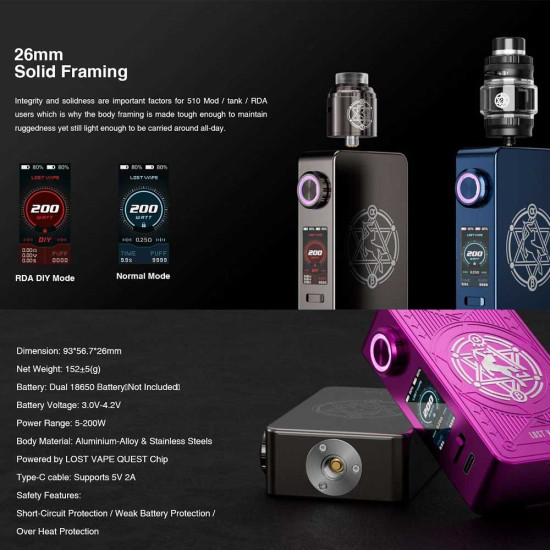 Lost Vape Centaurus M200 Box Mod Platinum