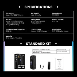 Lost Vape Thelema Solo 100 Pro 100W Mod Carbon Black