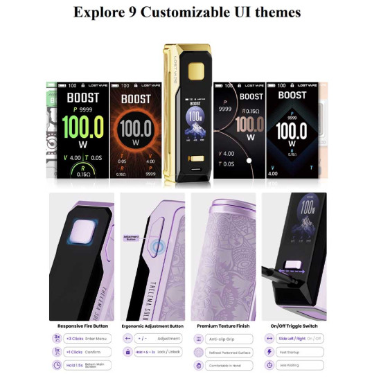Lost Vape Thelema Solo 100 Pro 100W Mod Carbon Black