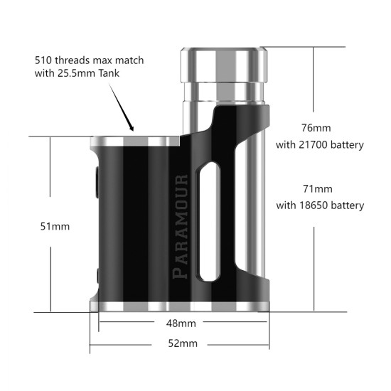 Mechvape Paramour V2 SBS 100W Mod Full Black