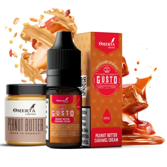 Omerta Gusto Peanut Butter Caramel Cream E-Liquid 10ml 6mg