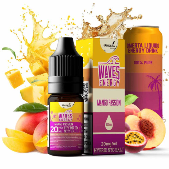 Omerta Waves Energy Mango Passion Salt E-Liquid 10ml 20mg