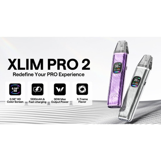 OXVA Xlim Pro 2 Pod Kit 1300mAh Silver Carbon