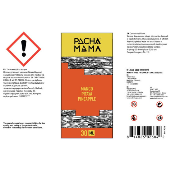 Pacha Mama Mango Pitaya Pineapple 30/120ml