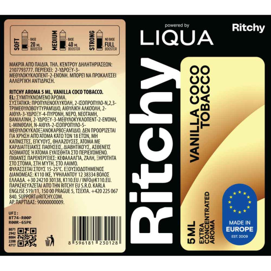 Ritchy by Liqua Vanilla Coco Tobacco 5ml/60ml
