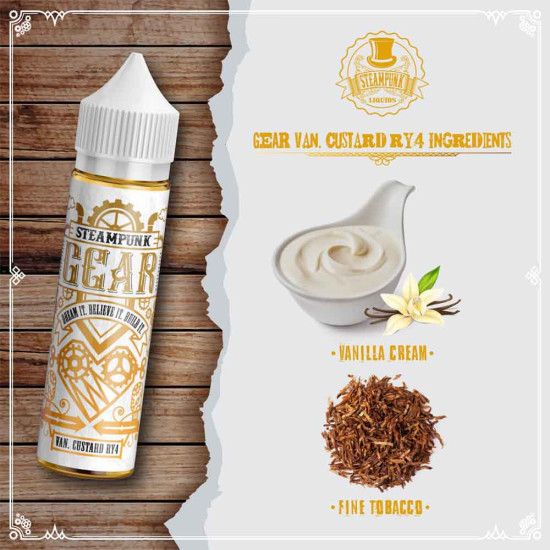 SteamPunk Flavor Shots Gear - Van. Custard RY4 20/60ml