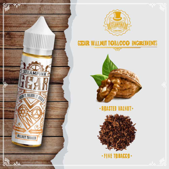 SteamPunk Flavor Shots Gear - Walnut Tobacco 20/60ml