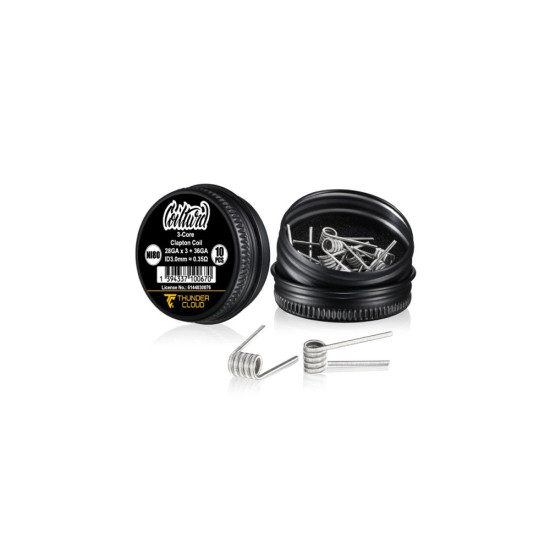 ThunderCloud X Coilturd 3-Core Clapton Coils Ni80 0.35ohm 10pcs