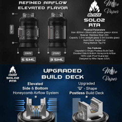 ThunderCloud x Mike Vapes Blaze Solo 2 RTA 25mm 5.5ml Matte Black
