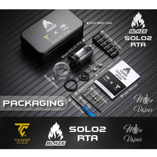 ThunderCloud x Mike Vapes Blaze Solo 2 RTA 25mm 5.5ml Matte Black