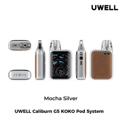 Uwell Caliburn G5 Koko Pod Kit 1600mAh 3ml Mocha Silver