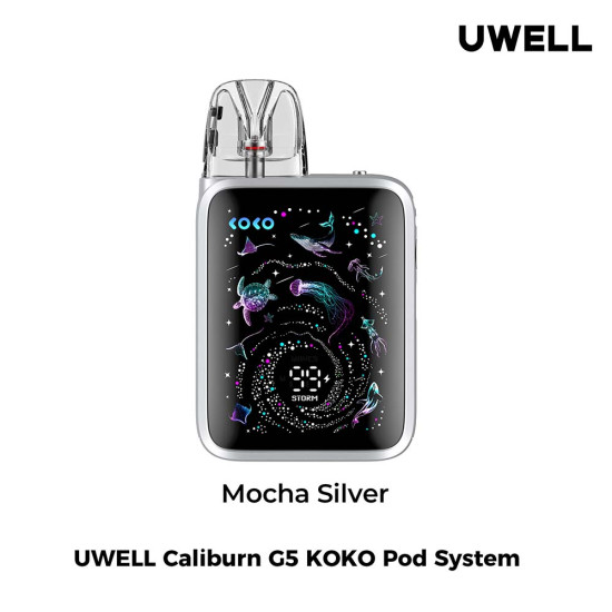 Uwell Caliburn G5 Koko Pod Kit 1600mAh 3ml Mocha Silver