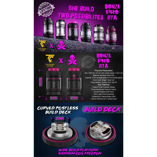 ThunderCloud x Vaping Bogan Bonza Pro RTA Silver Black
