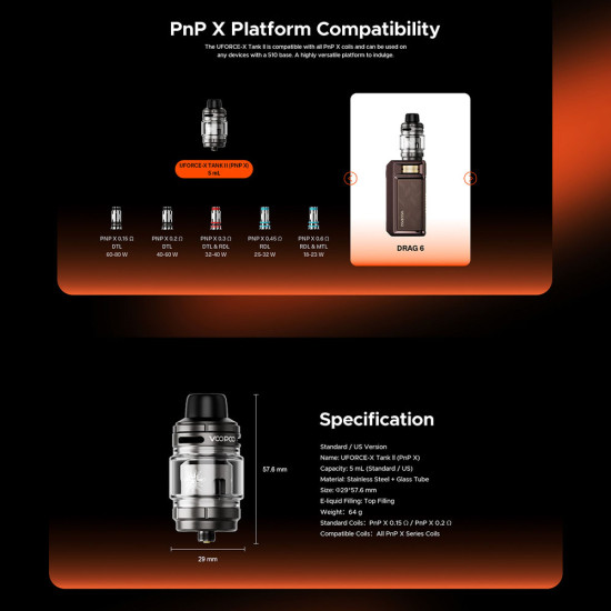 Voopoo Uforce-X Tank II 5ml Silver