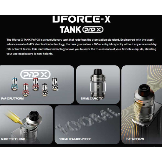 VooPoo Uforce-X Tank 5.5ml Black