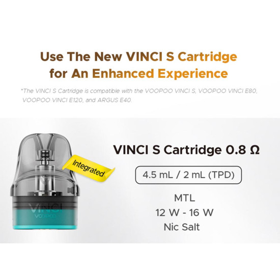 Voopoo Vinci S Pod Cartridge 4.5ml 0.8ohm